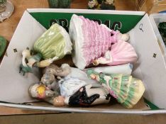 A box of Nao, Royal Doulton etc.