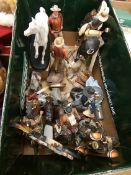 A box of Cowboy and Indian figures, 'The John Wayne Family' etc.