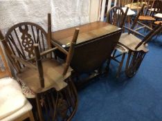 Oak table and four chairs