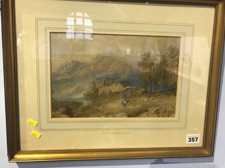 T.M. Richardson Jnr (1813-1890), watercolour, unsigned, 'Mountainous Landscape', 18 x 27cm