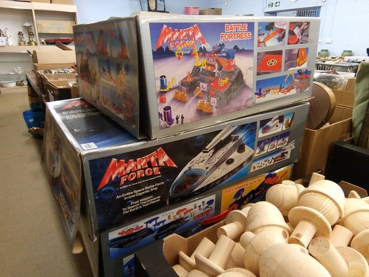 Three 'Manta Force' boxed toys