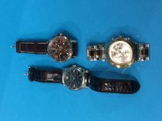 Three gents wristwatches, including Armani, DKNY and Swatch