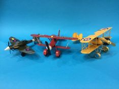 Three model aeroplanes