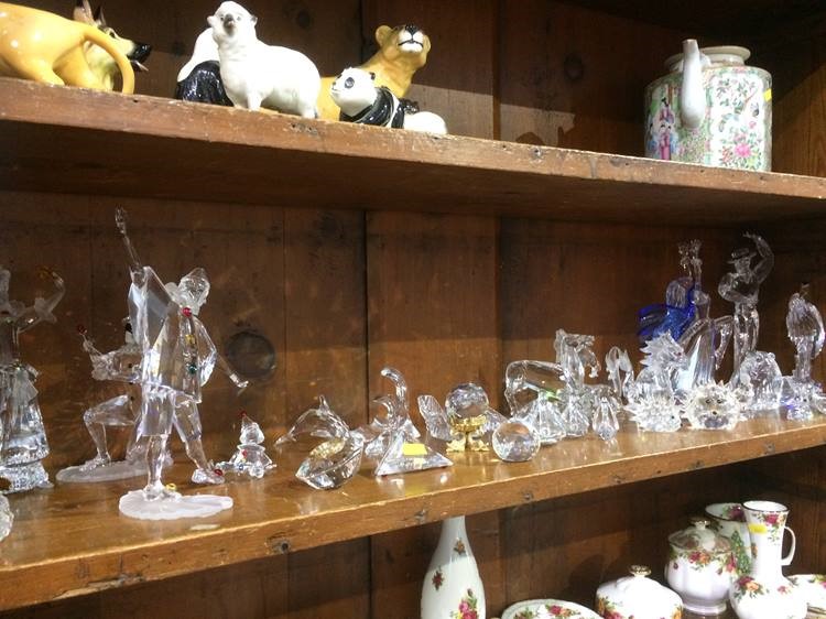 A large collection of Swarovski and other glass