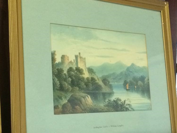 William Langley (1852-1922), watercolour, signed, dated 1892, 'Ardinglass castle', 24 x 36cm - Image 2 of 2