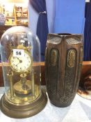 Anniversary clock and a Bretby Clanta vase, number 2346