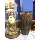 Anniversary clock and a Bretby Clanta vase, number 2346