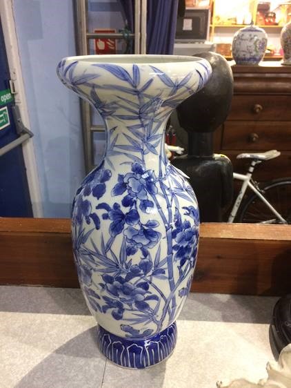 Blue and white Oriental vase