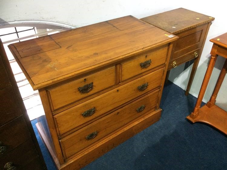 Edwardian chest of drawers and a sewing box