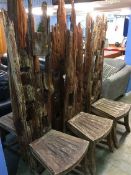 A set of six weathered reclaimed chairs