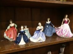 Five Royal Doulton figures and one other