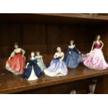 Five Royal Doulton figures and one other