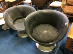 Pair of vinyl tub chairs