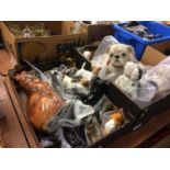 Pair of Staffordshire dogs etc. in two boxes