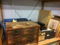Shelf of assorted including a tool chest