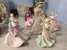 Seven Coalport and Nao figures