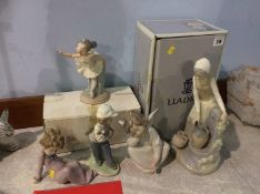 Various Lladro and Nao figures