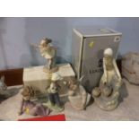 Various Lladro and Nao figures