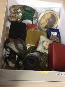 Tray of assorted including an Albert, cigarette case etc.