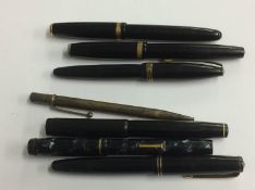 Collection of fountain pens, Parker, Duofold, Selsdon, Rubex etc.