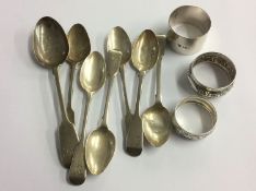 Various Georgian silver spoons etc.