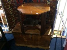 Octagonal table and chest