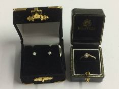 9ct Diamond ring and earrings