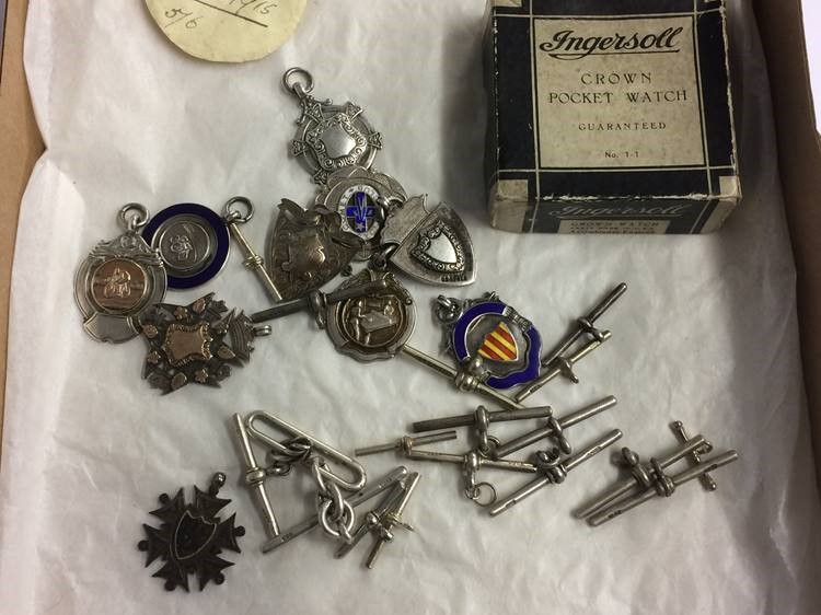 Collection of silver fobs