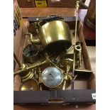 Assorted brassware