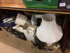 Four boxes of assorted lamps etc.