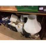 Four boxes of assorted lamps etc.