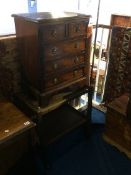 Reproduction chest of drawers, tea trolley and coat stand