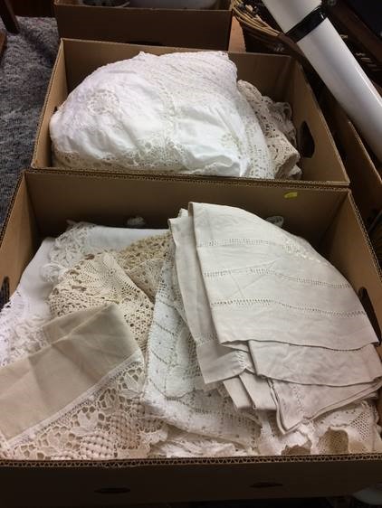 Two boxes of linen