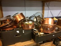 Various copper pans etc.