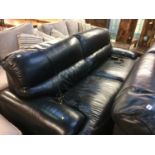 A black leather reclining settee