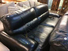 A black leather reclining settee