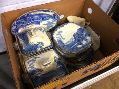 Assorted blue and white china