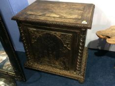 Antique carved oak chest