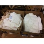 Two boxes of table cloths