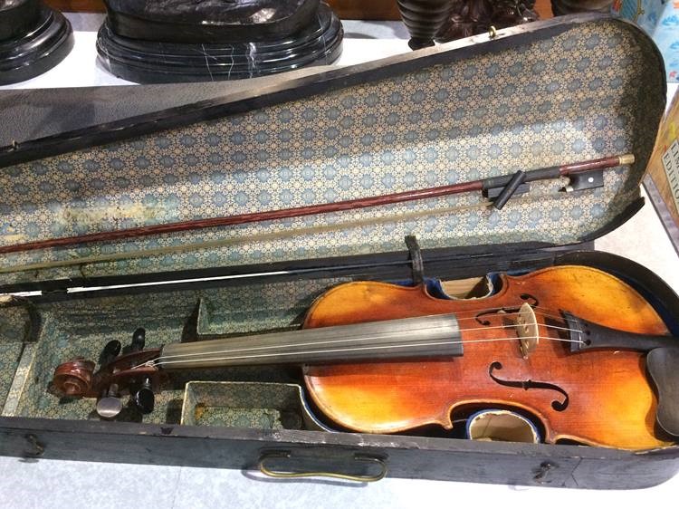Violin in coffin case