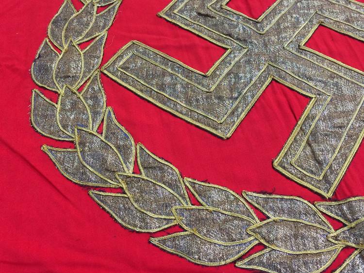 A German red and gold brocade banner, 75cm x 100cm - Image 16 of 24