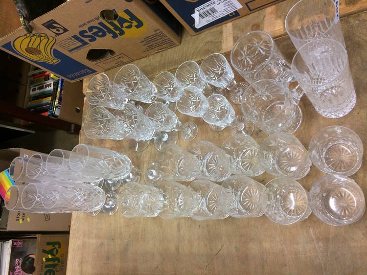 Quantity of cut glass ware