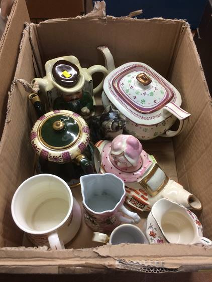 Two boxes of teapots, figures etc. - Image 3 of 6