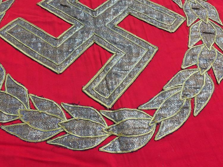 A German red and gold brocade banner, 75cm x 100cm - Image 7 of 24