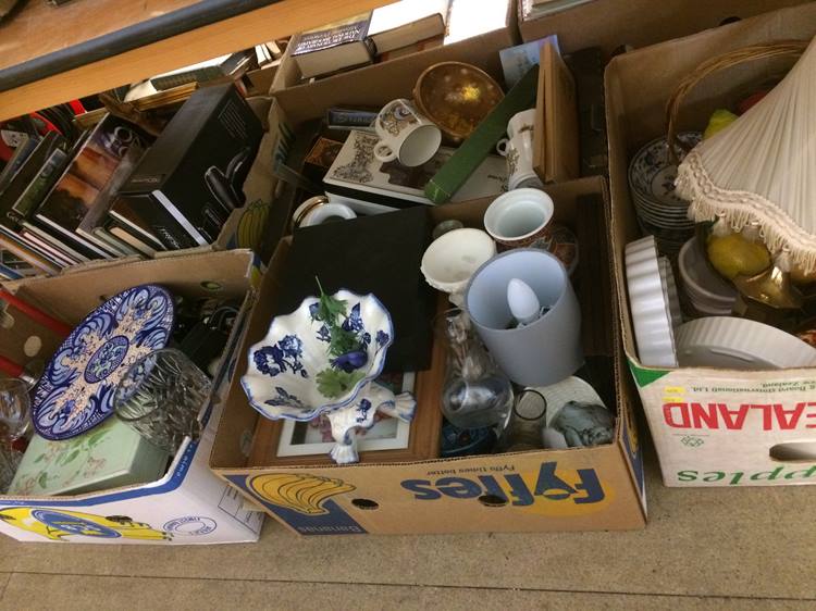 Four boxes of miscellaneous china etc. and a box of books - Image 2 of 2