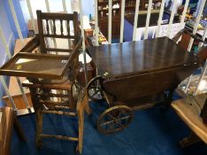Tea trolley and a Child's high chair