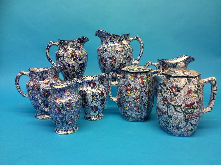 Two sets of four graduated Maling Chintz water jug - Image 2 of 12