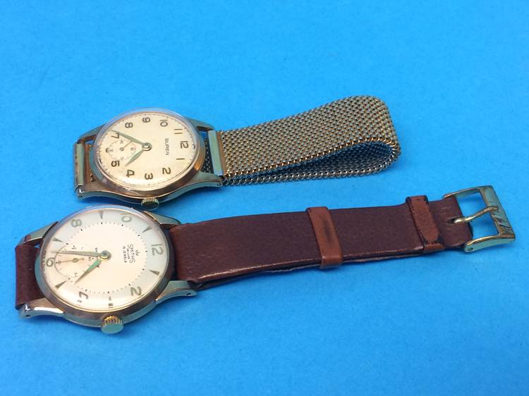 A Gents 9ct Smiths wristwatch together with a boxed Buren wristwatch, stamped '9'