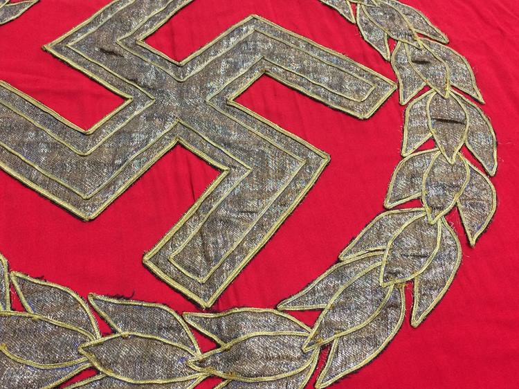 A German red and gold brocade banner, 75cm x 100cm - Image 5 of 24