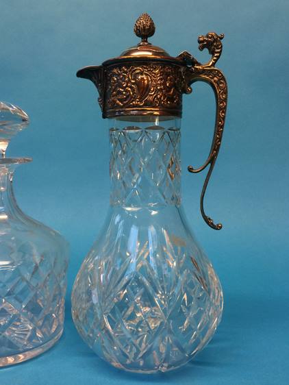 Two cut glass decanters and a claret jug - Image 10 of 10